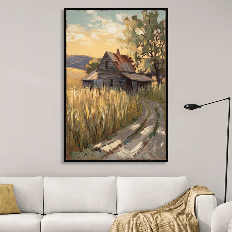 Burlington Rustic Charm Sitting Room - Black Canvas Wall Art