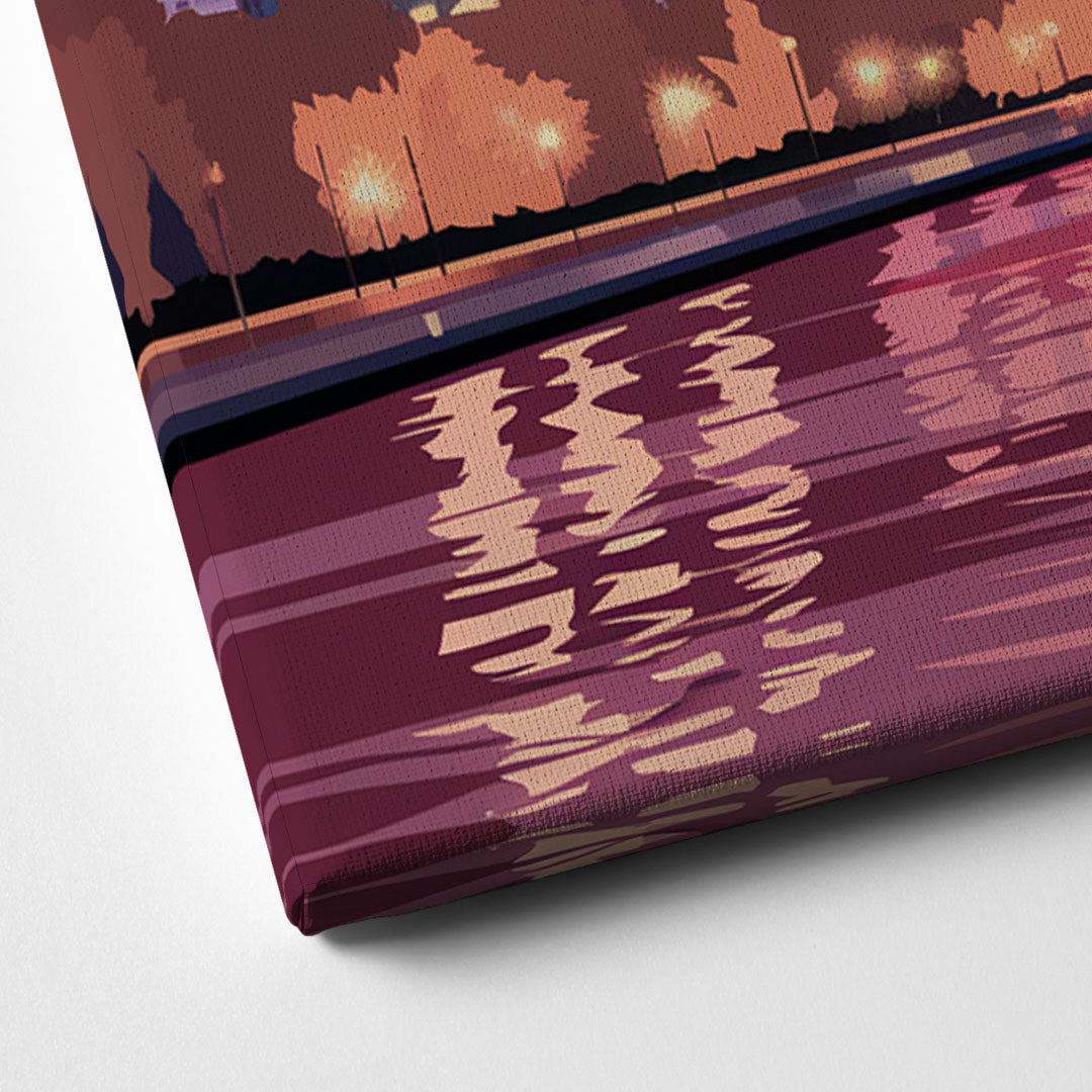 Burlington Skyline At Sunset Canvas Close Up