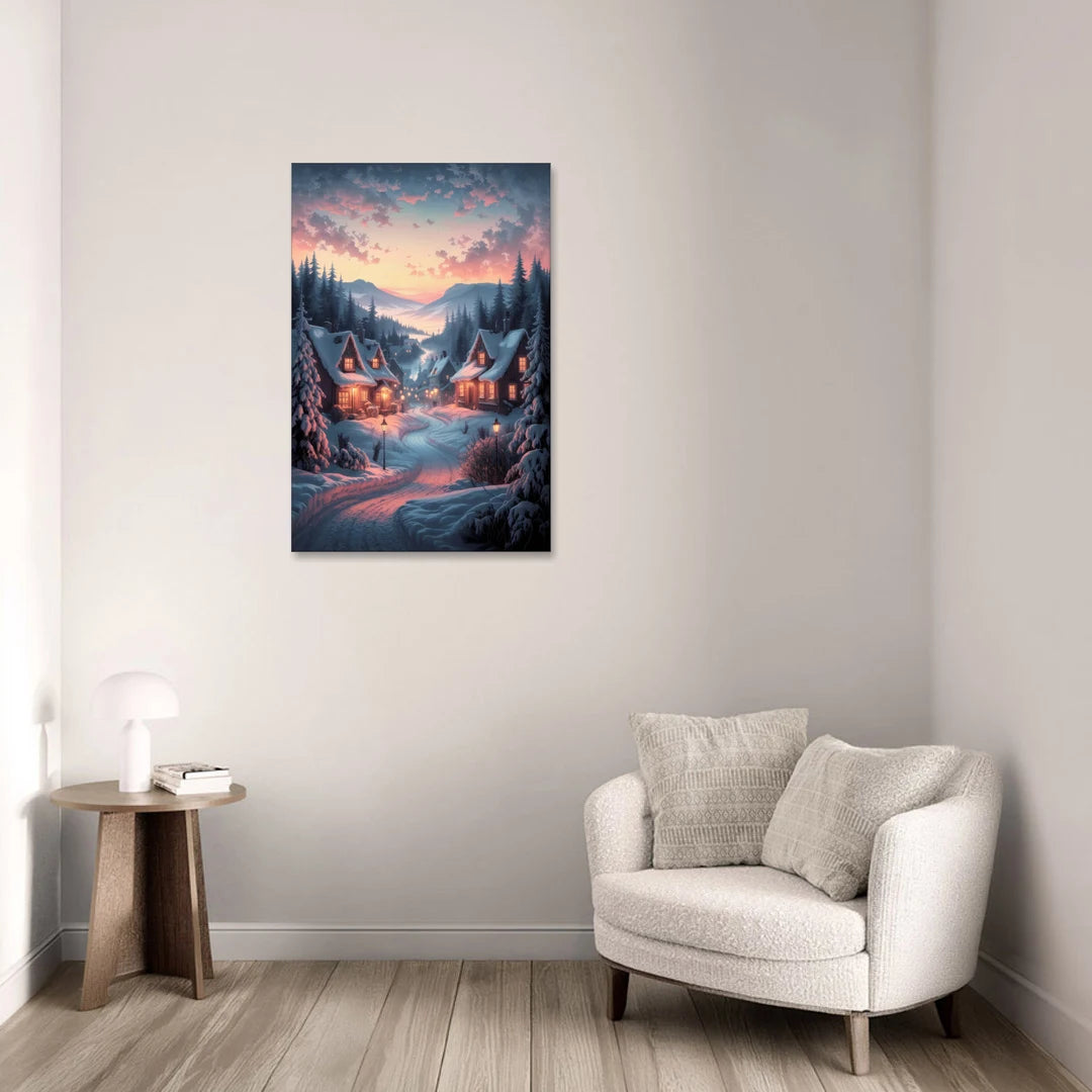 Burlington Snowy Winter Scenes - Canvas Wall Art - Sofa - 24x36