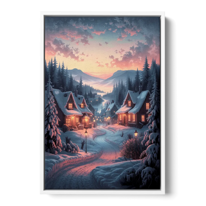 Burlington Snowy Winter Scenes Front - White Canvas Wall Art