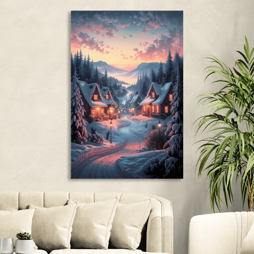 Burlington Snowy Winter Scenes Living Room - Canvas Wall Art