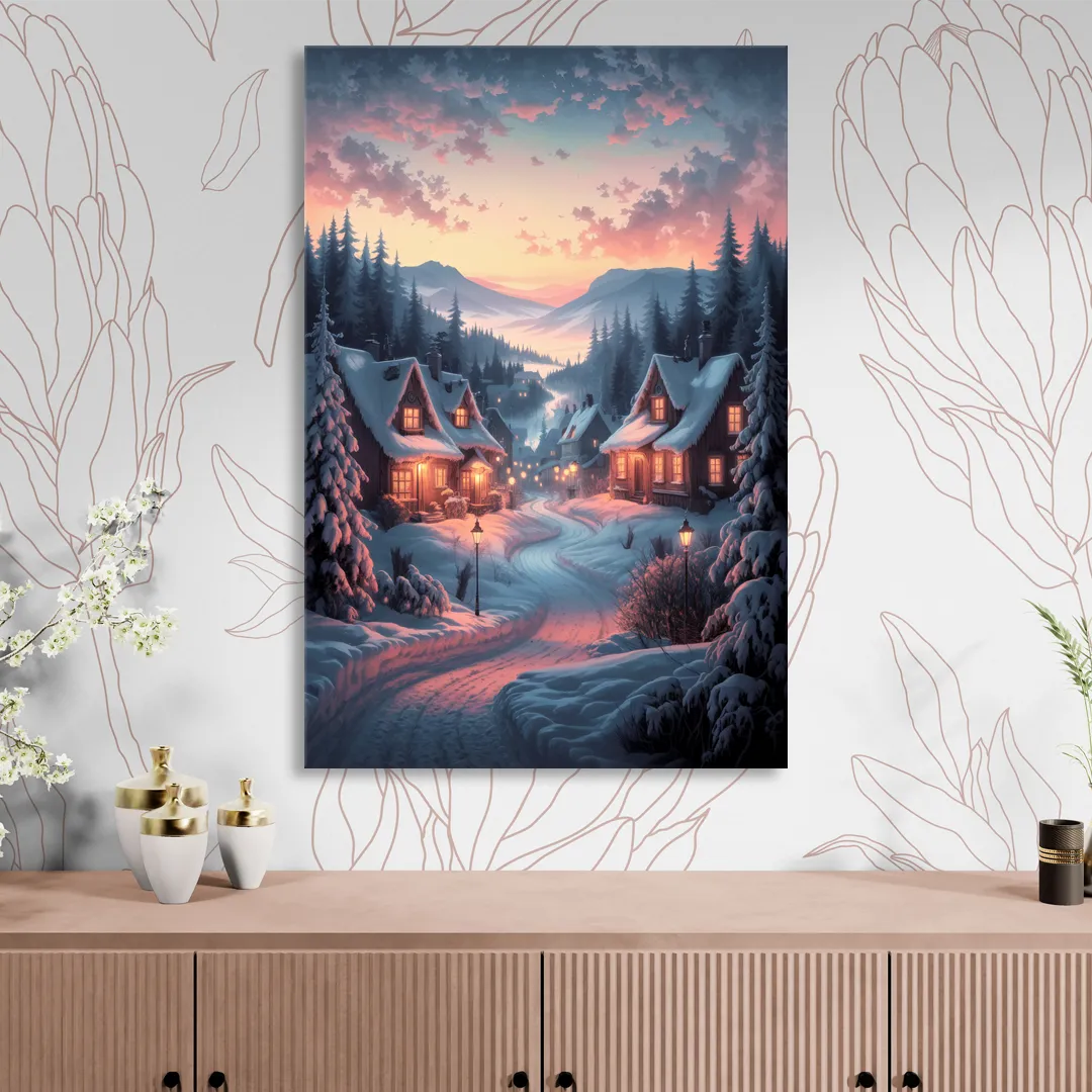 Burlington Snowy Winter Scenes Sitting Room - Canvas Wall Art