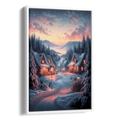 Burlington Snowy Winter Scenes Side - White Canvas Wall Art