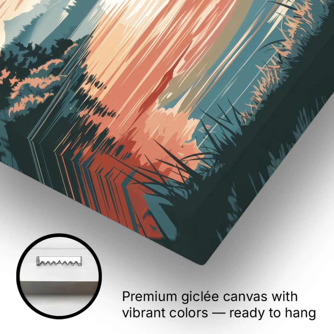 Burlington Sunset Reflections - Canvas Wall Art - Gallery Wrap Corner