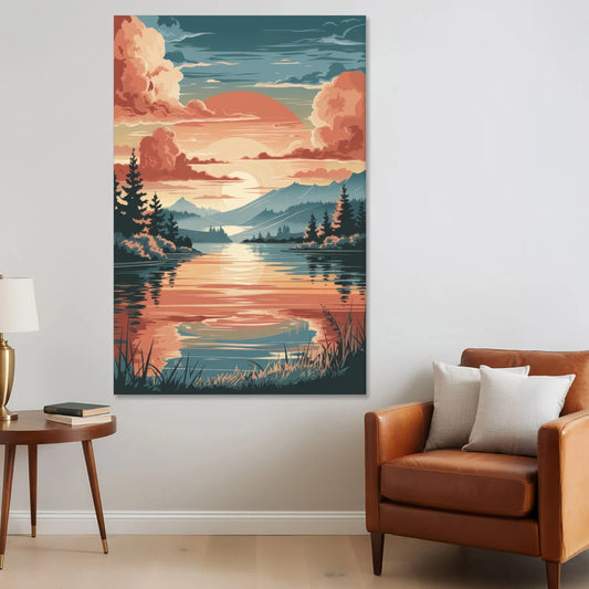 Burlington Sunset Reflections - Canvas Wall Art - Sofa - 40x60