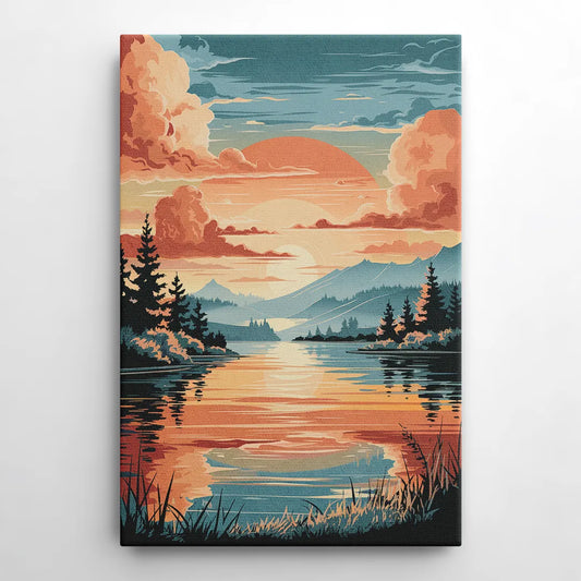 Burlington Sunset Reflections - Canvas Wall Art