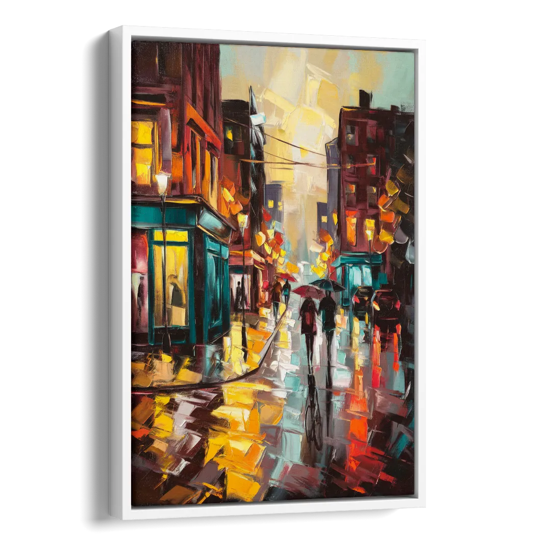 Burlington Urban Street Scenes Side - White Canvas Wall Art