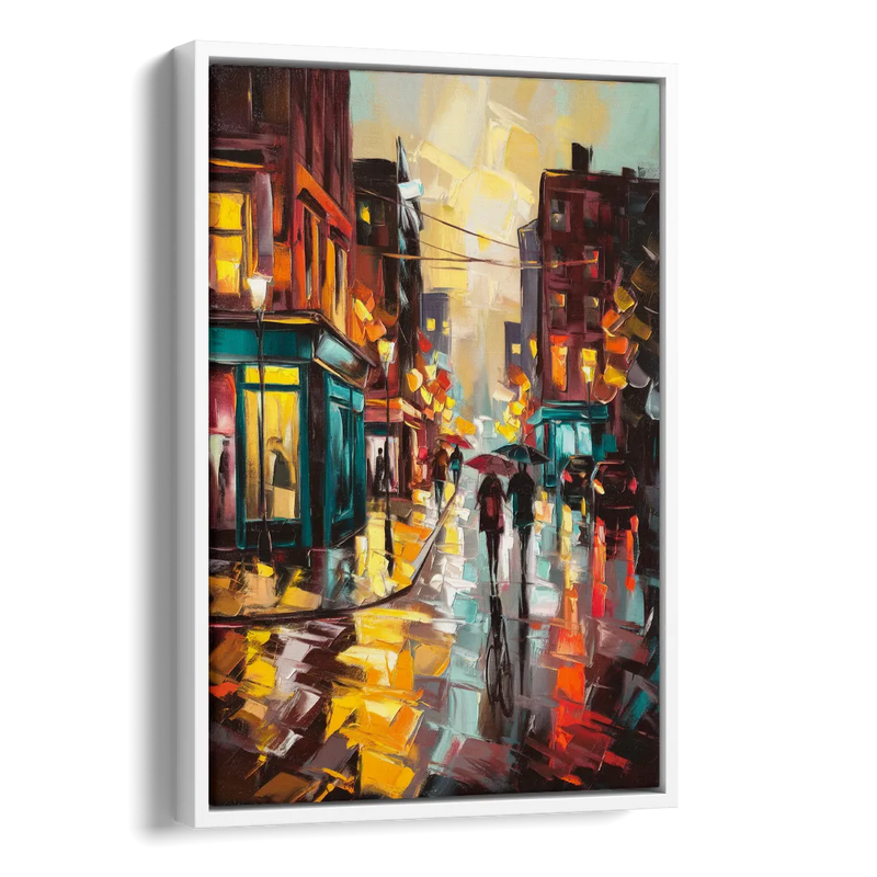 Burlington Urban Street Scenes Side - White Canvas Wall Art