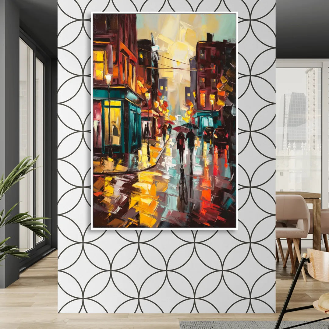 Burlington Urban Street Scenes Sitting Room - White Canvas Wall Art