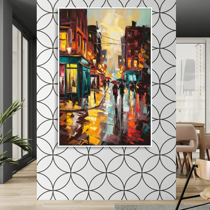 Burlington Urban Street Scenes Sitting Room - White Canvas Wall Art