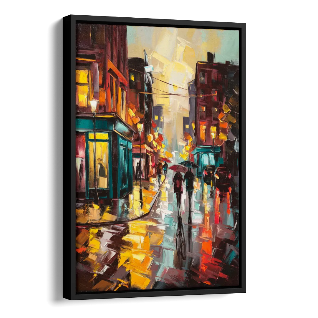 Burlington Urban Street Scenes Side - Black Canvas Wall Art