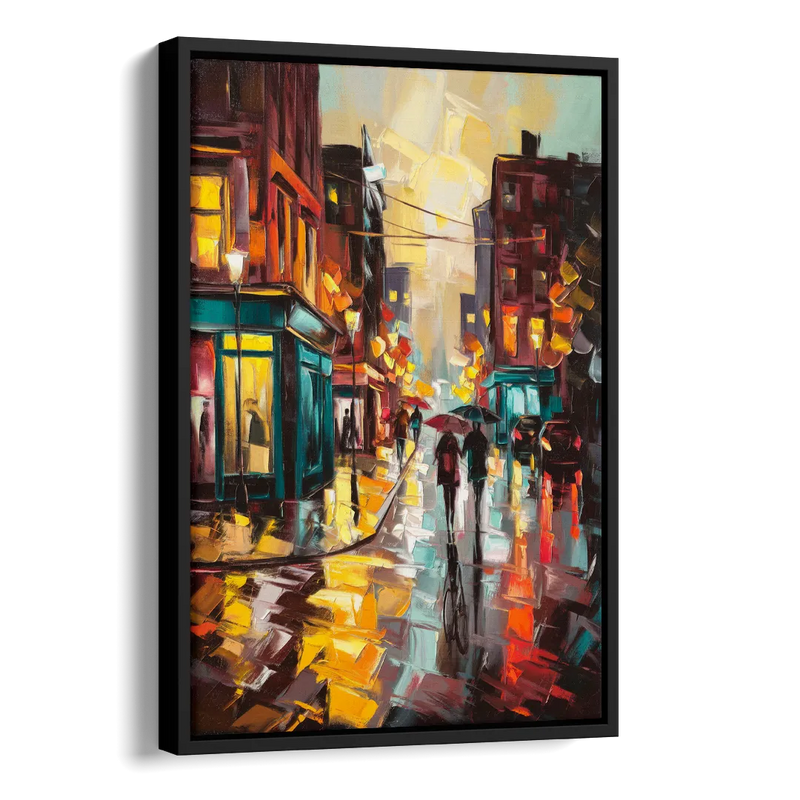Burlington Urban Street Scenes Side - Black Canvas Wall Art