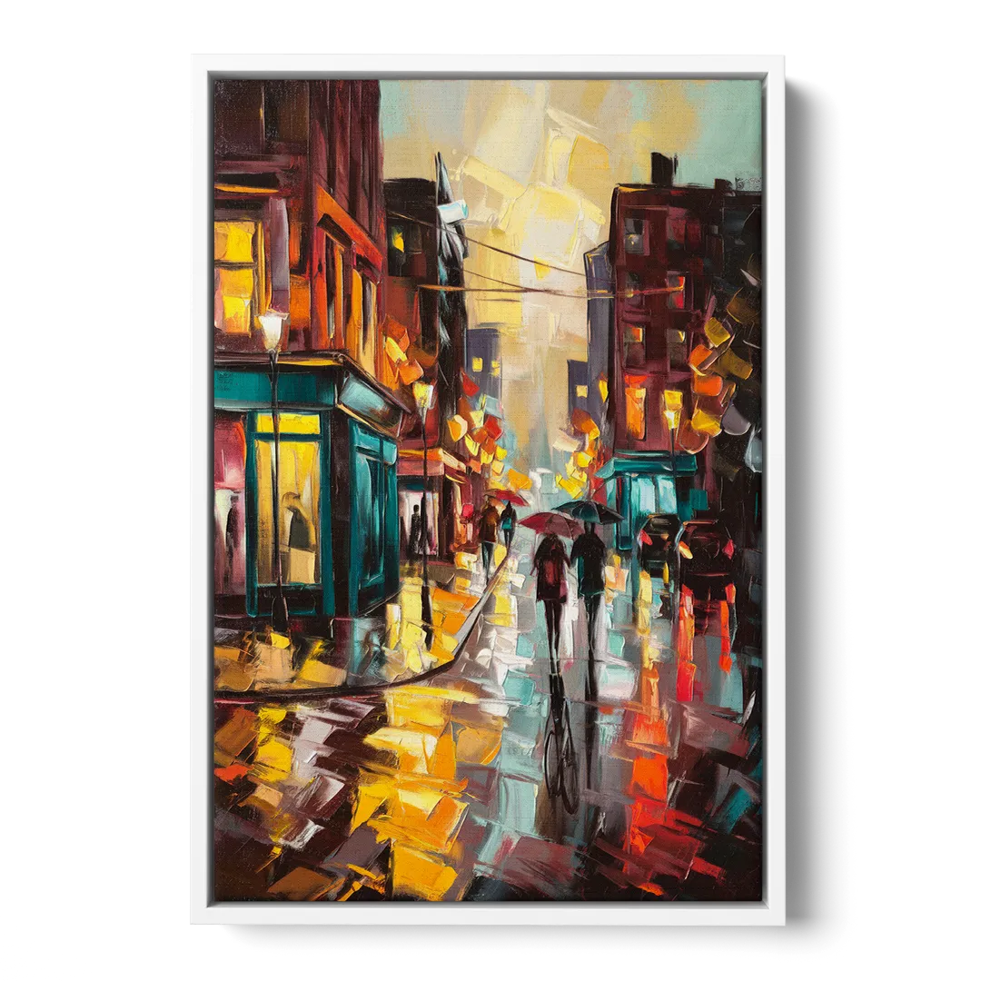 Burlington Urban Street Scenes Front - White Canvas Wall Art