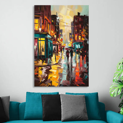 Burlington Urban Street Scenes Living Room - Canvas Wall Art
