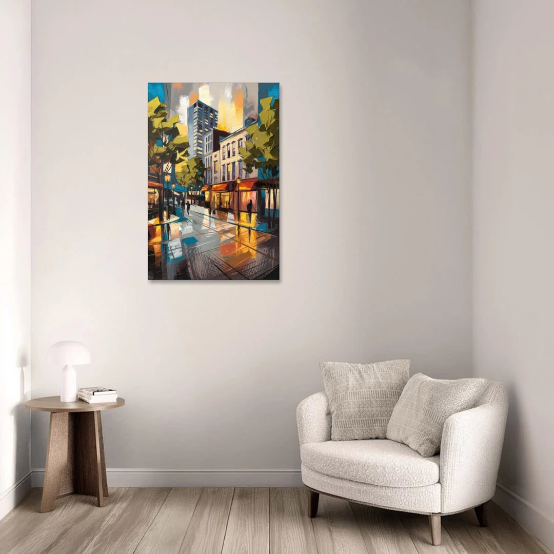 Burlington Vibrant Downtown - Canvas Wall Art - Sofa - 24x36
