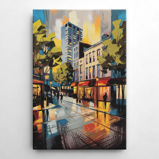 Burlington Vibrant Downtown - Canvas Wall Art