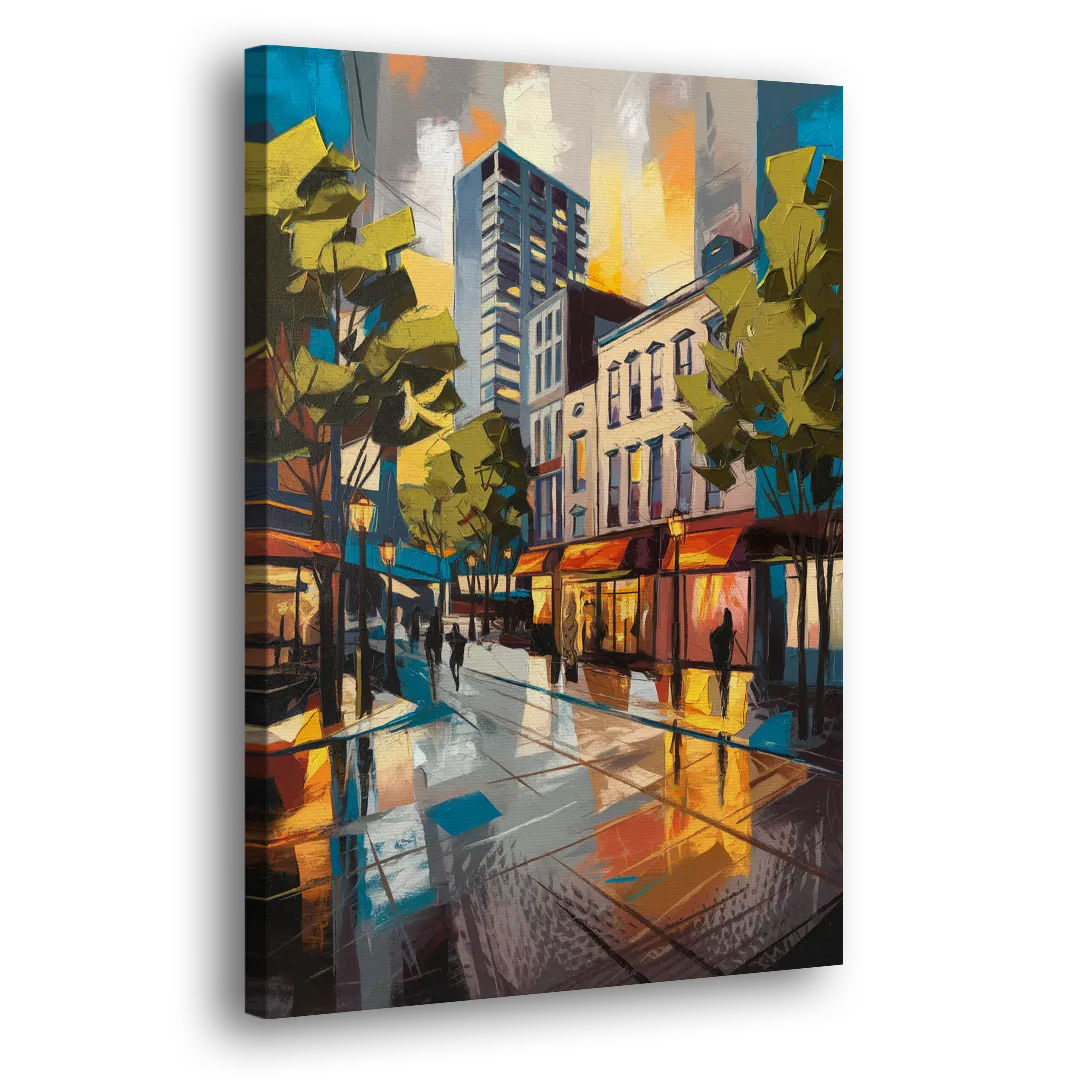 Burlington Vibrant Downtown Side - Canvas Wall Art