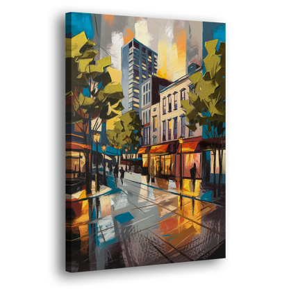Burlington Vibrant Downtown Side - Canvas Wall Art