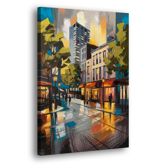 Burlington Vibrant Downtown Side - Canvas Wall Art