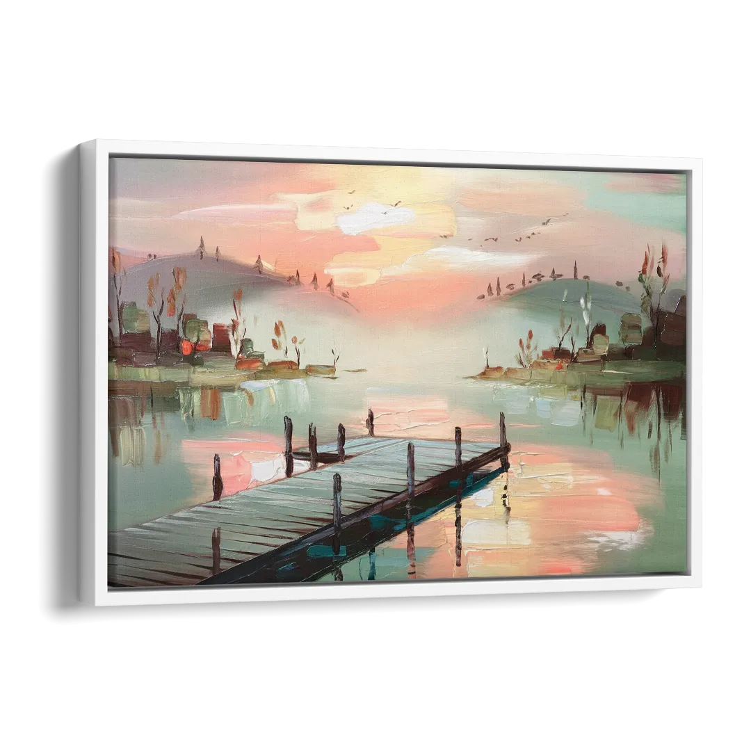Burlington Waterfront Views Side - White Canvas Wall Art