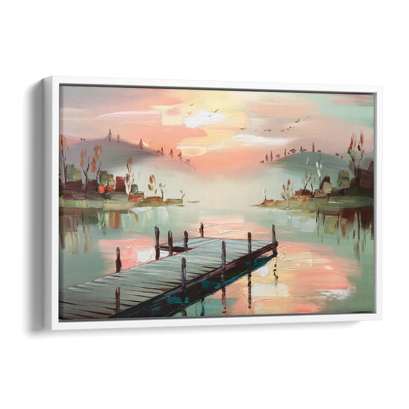 Burlington Waterfront Views Side - White Canvas Wall Art
