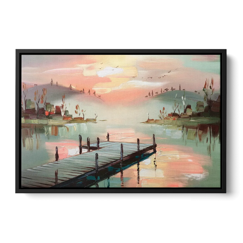 Burlington Waterfront Views Front - Black Canvas Wall Art
