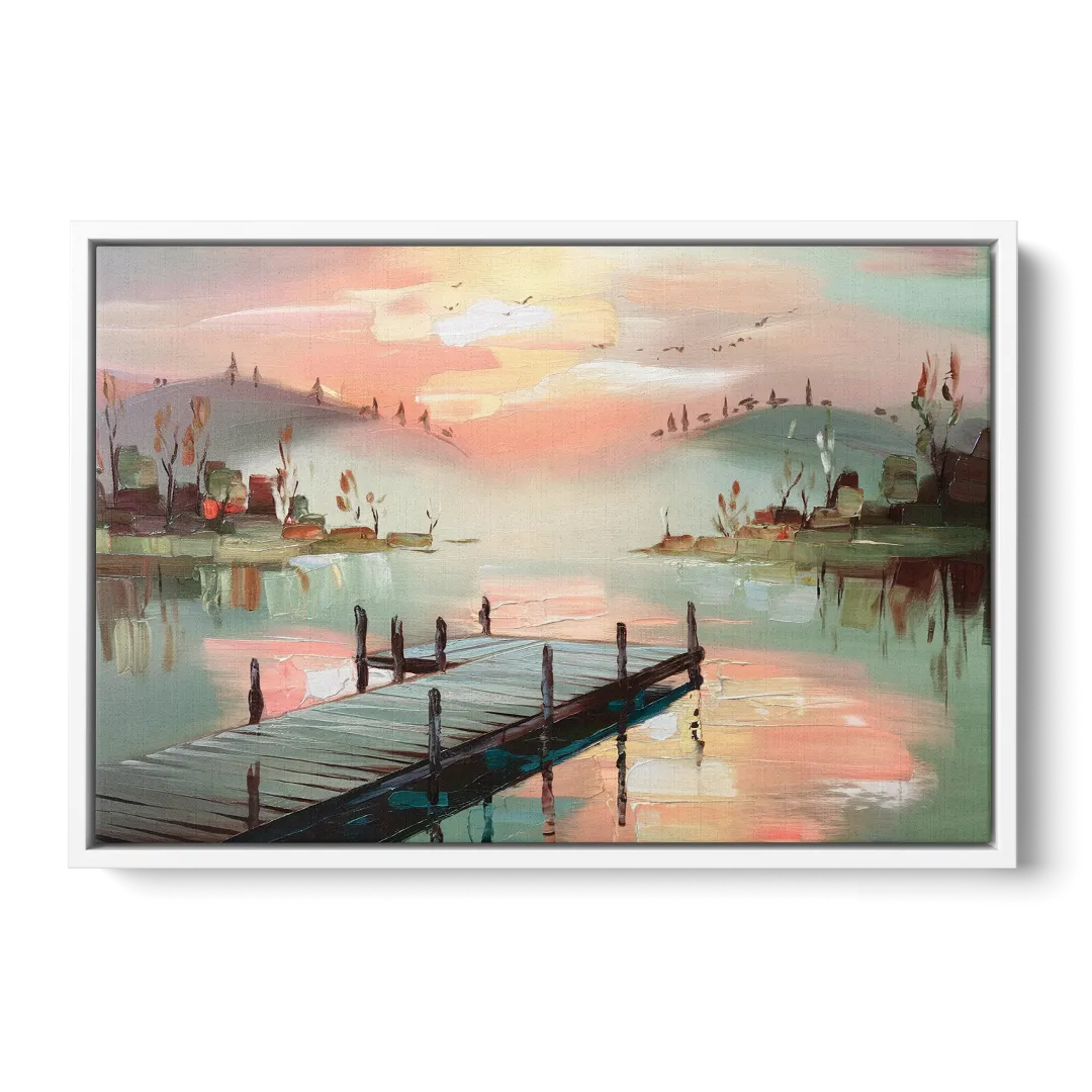 Burlington Waterfront Views Front - White Canvas Wall Art