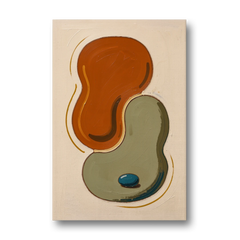 Burnt Orange Abstract Wall Art with Sage Interlock - Canvas Wall Art - Front