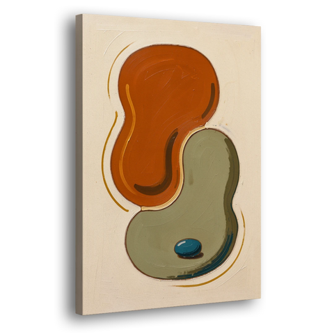 Burnt Orange Abstract Wall Art with Sage Interlock - Canvas Wall Art - Side