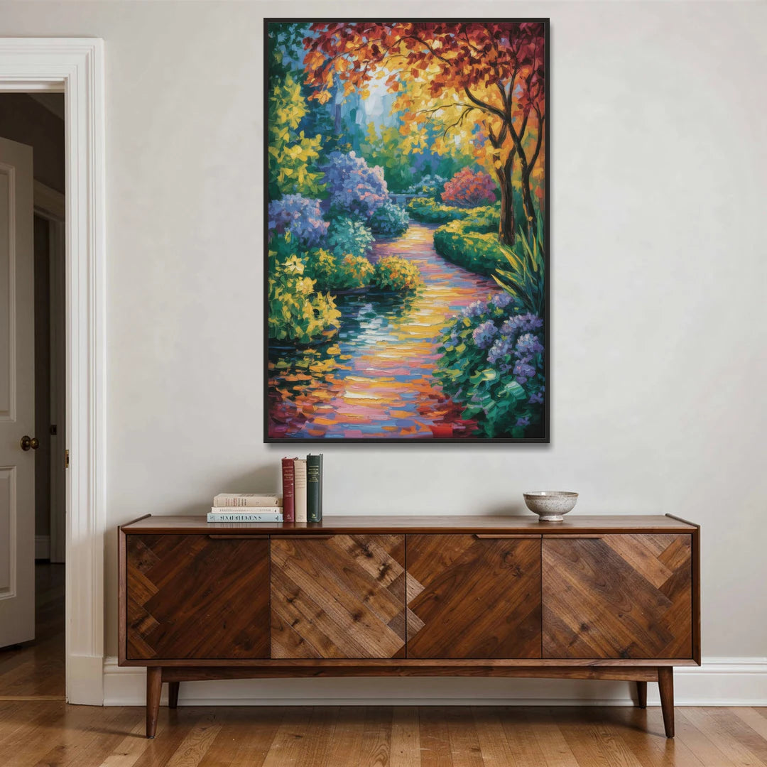 Butchart Gardens Bloom - Black Framed Canvas Wall Art - Coffee Table - 40x60