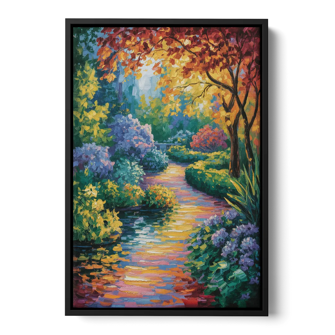 Butchart Gardens Bloom Front - Black Canvas Wall Art