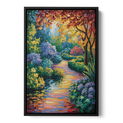 Butchart Gardens Bloom Front - Black Canvas Wall Art