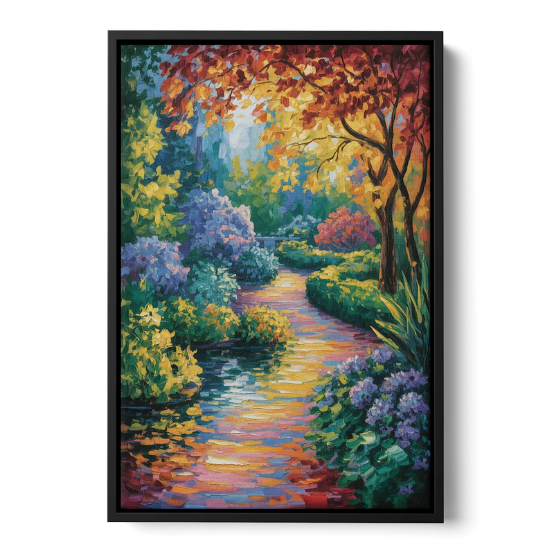 Butchart Gardens Bloom Front - Black Canvas Wall Art