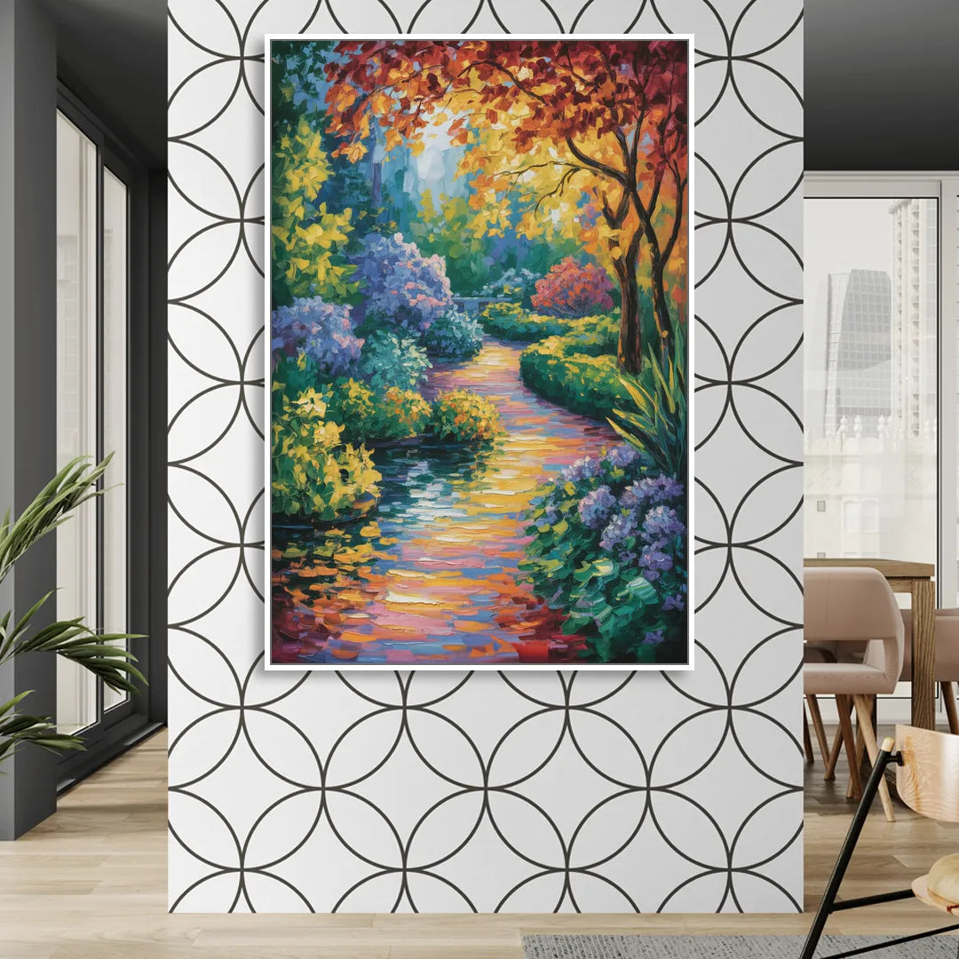 Butchart Gardens Bloom Sitting Room - White Canvas Wall Art