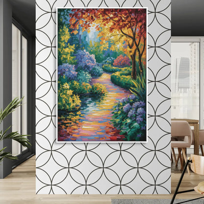 Butchart Gardens Bloom Sitting Room - White Canvas Wall Art