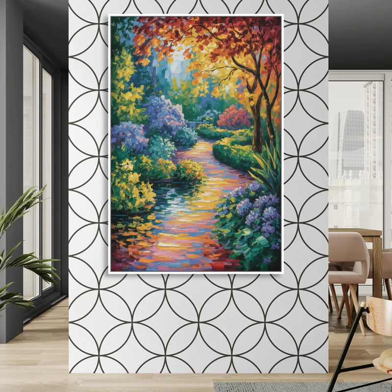 Butchart Gardens Bloom Sitting Room - White Canvas Wall Art