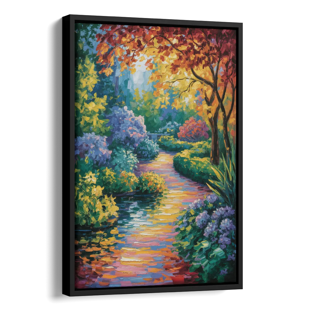 Butchart Gardens Bloom Side - Black Canvas Wall Art