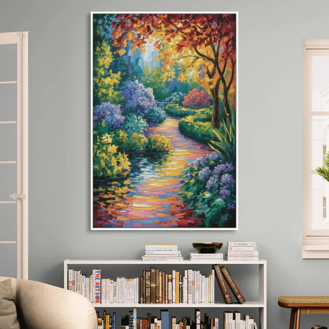 Butchart Gardens Bloom Living Room - White Canvas Wall Art