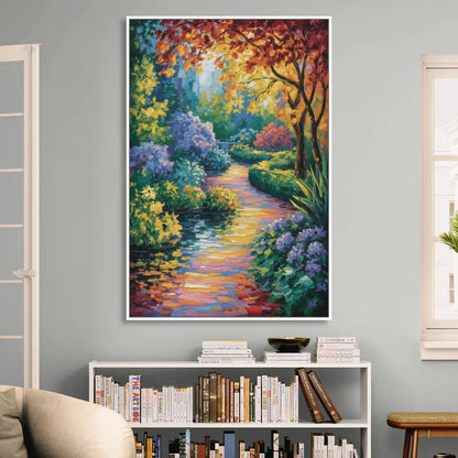 Butchart Gardens Bloom Living Room - White Canvas Wall Art