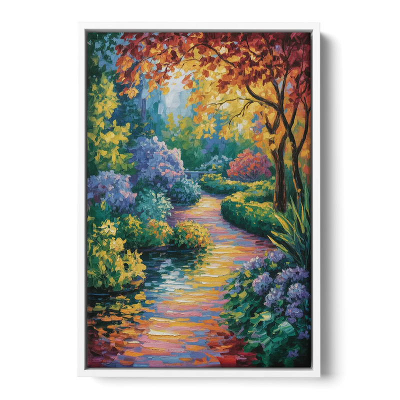 Butchart Gardens Bloom Front - White Canvas Wall Art