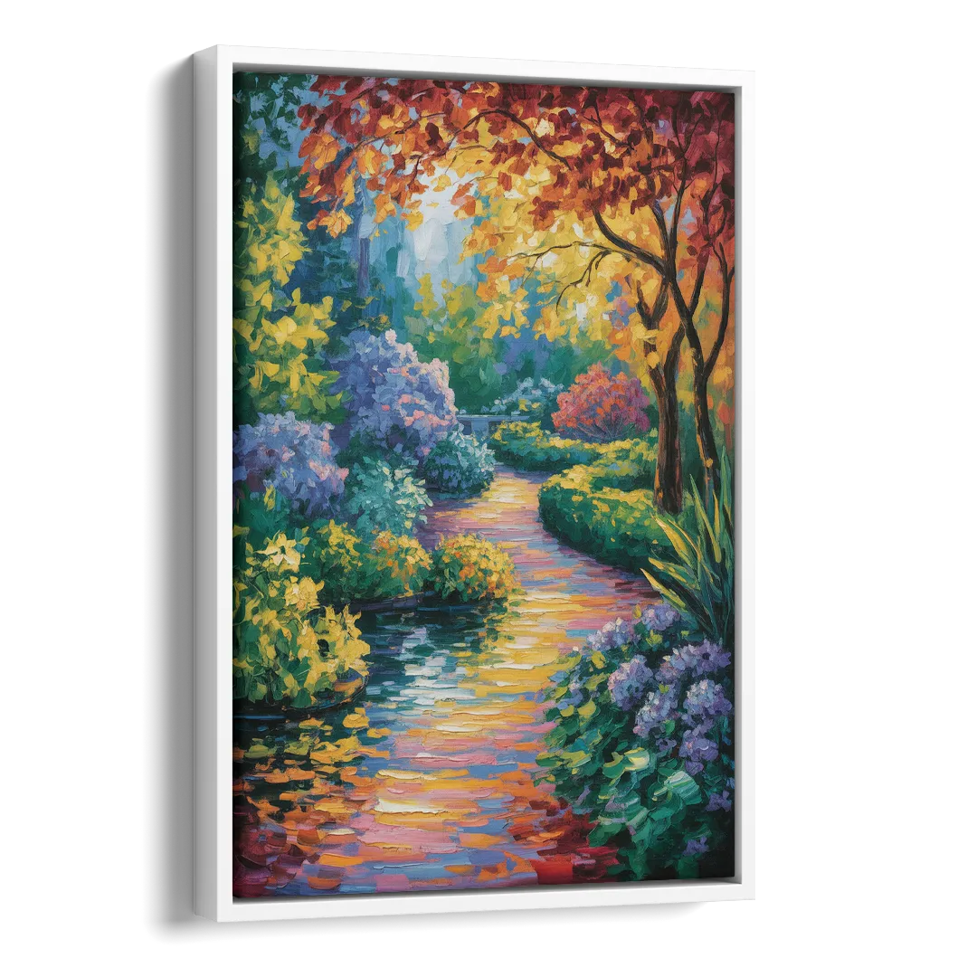 Butchart Gardens Bloom Side - White Canvas Wall Art