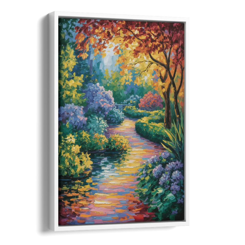 Butchart Gardens Bloom Side - White Canvas Wall Art