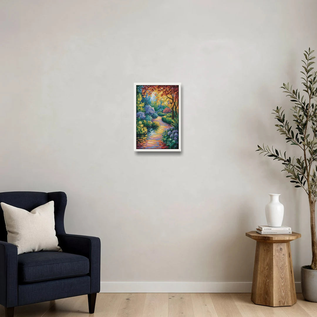 Butchart Gardens Bloom - White Framed Canvas Wall Art - Sofa - 12x18