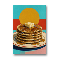 Buttered Pancake Tower for Breakfast - Canvas Wall Art - Front