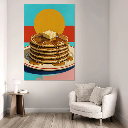 Buttered Pancake Tower for Breakfast - Canvas Wall Art - Sofa - 40x60