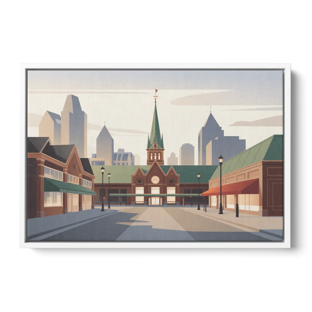 ByWard Market Charm Front - White Canvas Wall Art