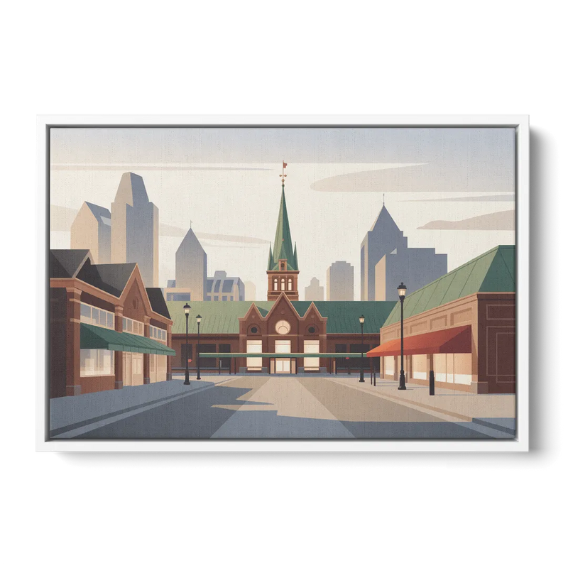 ByWard Market Charm Front - White Canvas Wall Art