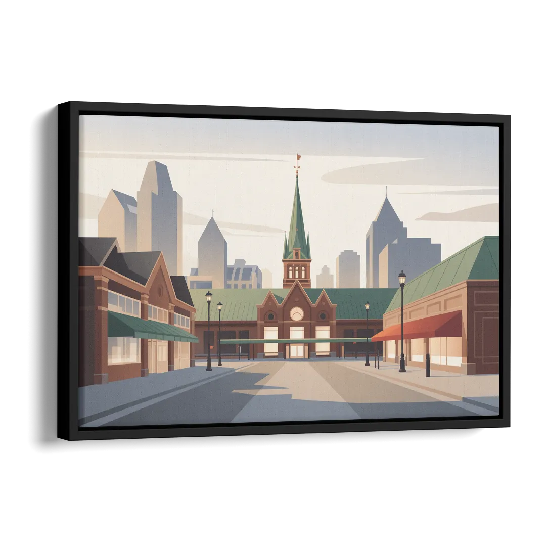 ByWard Market Charm Side - Black Canvas Wall Art