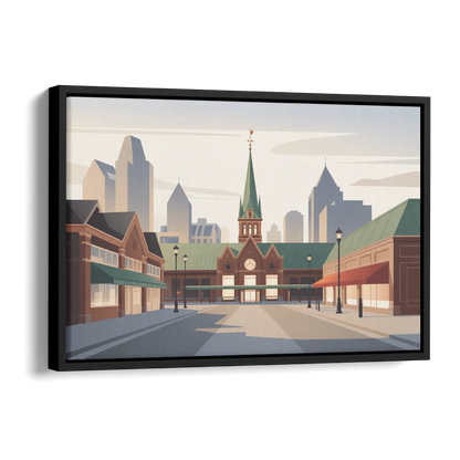 ByWard Market Charm Side - Black Canvas Wall Art