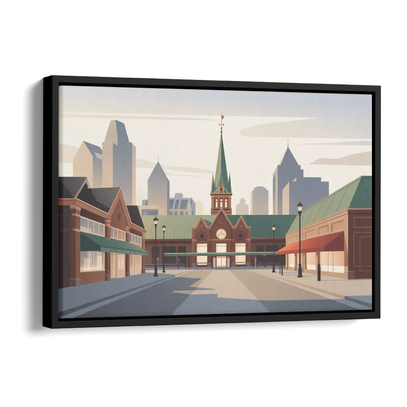 ByWard Market Charm Side - Black Canvas Wall Art